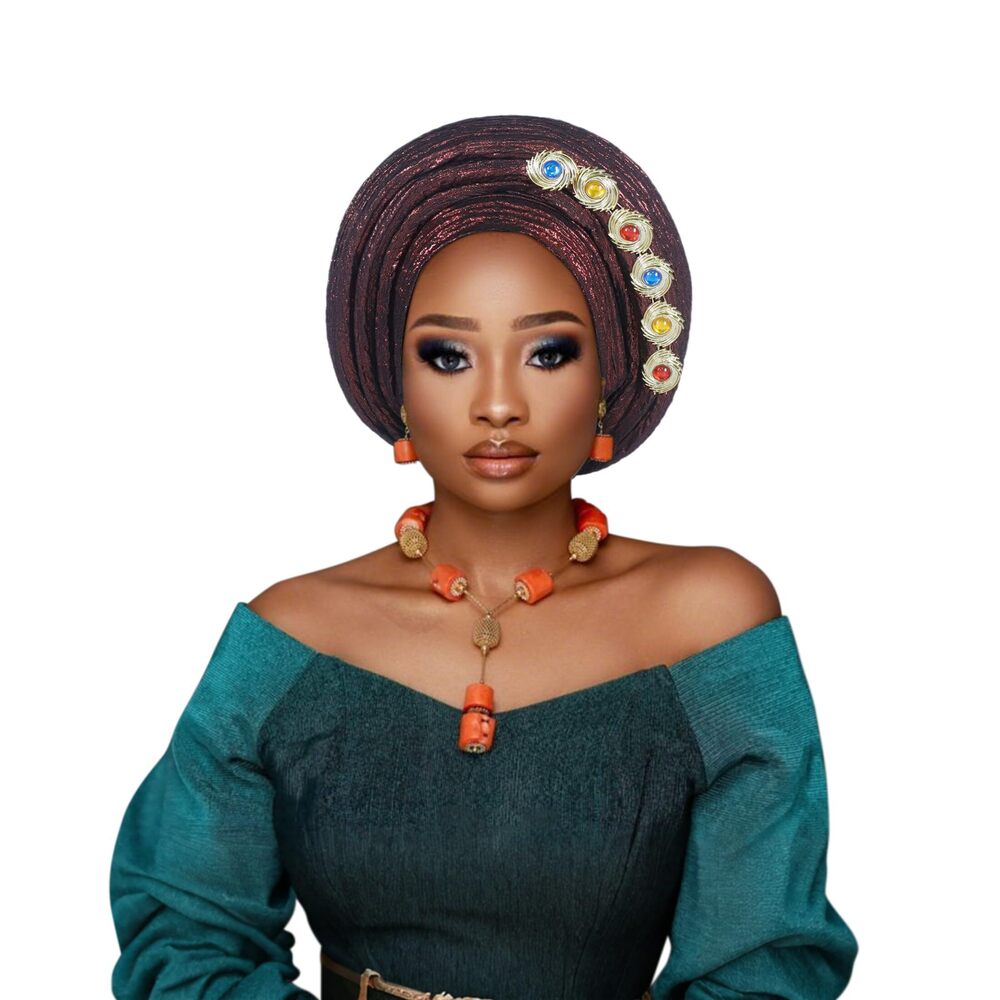 8981 Nigerian hat African auto gele Headscarf hat,Nigerian Headwraps